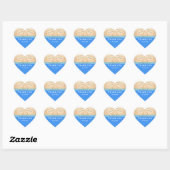 Beach Wedding 2 Hearts Sand Wedding Bedankt Hart Sticker (Vel)