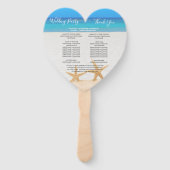 Beach Wedding 2 Starfish in Sand Wedding Hand Fan Handwaaier (Achterkant)