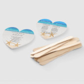 Beach Wedding 2 Starfish in Sand Wedding Hand Fan Handwaaier (Niet-gemonteerd)