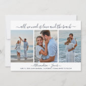 Beach Wedding 3 Photo Save the Date (Voorkant)