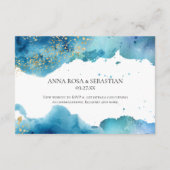 *~* Beach Wedding Abstract Wave Website RSVP Informatiekaartje (Achterkant)