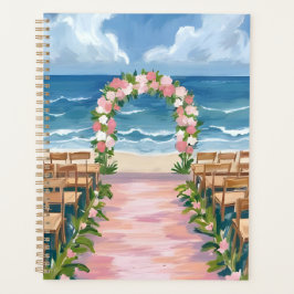 Beach Wedding Aisle Floral Watercolor Planner