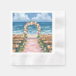 Beach Wedding Aisle Floral Watercolor Servet