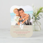 Beach Wedding Announcement, de heer & Mrs. Teensli Kaart (Staand voorkant)