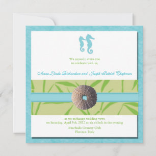 Beach Wedding - Aqua Blue bruiloft uitnodigingen