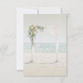 Beach Wedding Arbor Floral Reception Kaart (Achterkant)