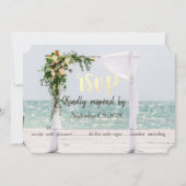 Beach Wedding Arbor Floral RSVP Kaart (Voorkant)