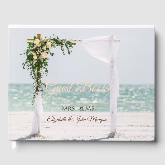 Beach Wedding Arbor Floral Wedding Gastenboek (Voorkant)