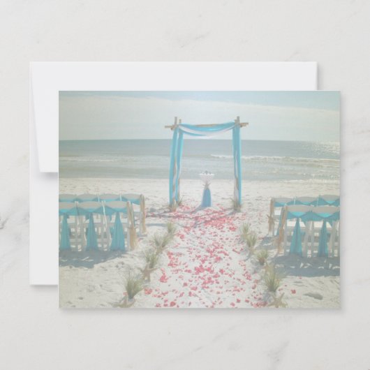 Beach Wedding Arbor repesal Dinner Kaart (Achterkant)