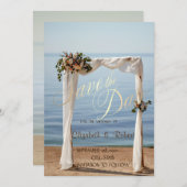 Beach Wedding Arch Floral Save the Date (Voorkant / Achterkant)