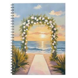 Beach Wedding Arch Floral Watercolor Notitieboek