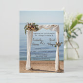 Beach Wedding Arch Floral Wedding Kaart (Staand voorkant)
