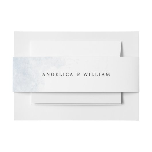 BEACH WEDDING BELLY BANDS | DUSTY BLUE-WATERVERF UITNODIGINGEN WIKKEL (Voorkant Voorbeeld)