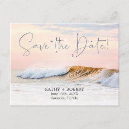 BEACH WEDDING BEWAREN HET DATUM BRIEFKAART | OCEAN