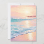 Beach Wedding bewerkbare Sjabloon Kaart (Achterkant)