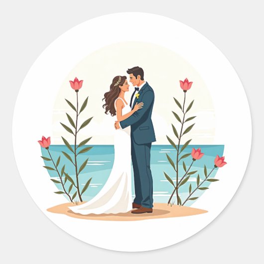 Beach Wedding Bliss Sticker (Voorkant)