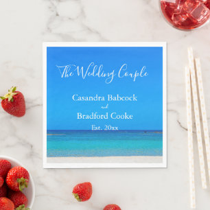 Beach Wedding Blue Ocean Napkins Servet