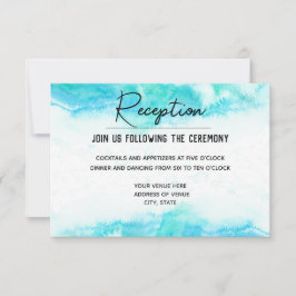 Beach Wedding Blue Wave Reception Information Kaar RSVP Kaartje