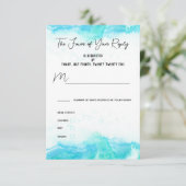 Beach Wedding Blue Waves Meal Choice Carte RSVP (Debout devant)