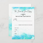 Beach Wedding Blue Waves Meal Choice Carte RSVP (Devant / Derrière)