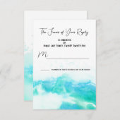 Beach Wedding Blue Waves RSVP Response Kaart (Voorkant / Achterkant)