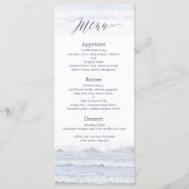 Beach Wedding, Blue White Waterverf Wedding Programma