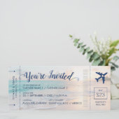 Beach Wedding Boarding Pass All-in-One Kaart (Staand voorkant)