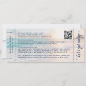 Beach Wedding Boarding Pass All-in-One Kaart (Achterkant)