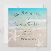 Beach Wedding Breakfast Square Invitaties Kaart (Voorkant)