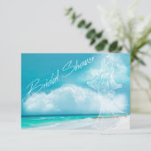 Beach Wedding Bridal Shower Uitnodiging (Staand voorkant)