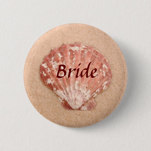 Beach Wedding Bride Button (Voorkant)