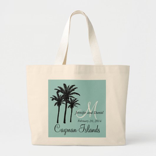 Beach Wedding Canvas tassen Caribbean Palm Trees (Voorkant)