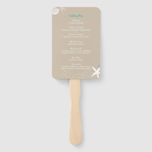 Beach Wedding Celebration Program Handwaaier (Achterkant)