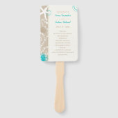 Beach Wedding Celebration Program Handwaaier (Voorkant)