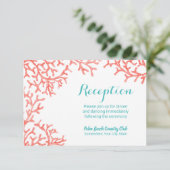 Beach Wedding Coral Reef Reception Kaart (Staand voorkant)