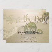 Beach Wedding Couple, hou van sparen op datum Save The Date (Voorkant / Achterkant)
