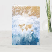 Beach Wedding Destination Passport Carte du monde  (Dos)