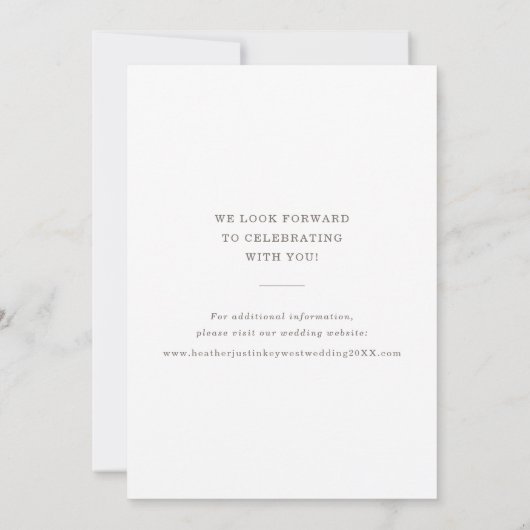 Beach Wedding Enregistrer la Carte Date avec Palm  (Dos)