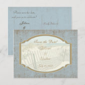 Beach Wedding Enregistrer la date Carte postale (Devant / Derrière)