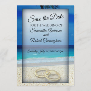Beach Wedding Enregistrer La Date Carte Postale
