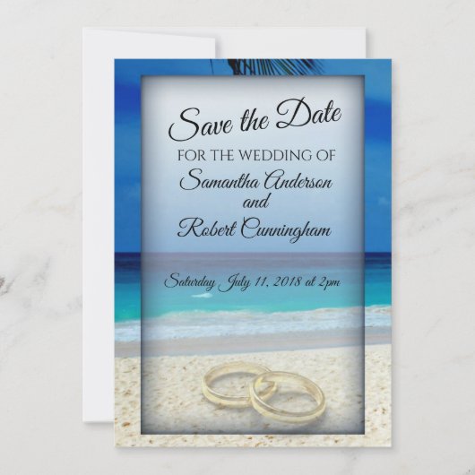 Beach Wedding Enregistrer La Date Carte Postale (Devant)