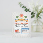 Beach Wedding Enregistrer La Date Cartes Postales (Debout devant)