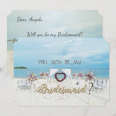 Beach Wedding, Floral Arbor Bridesmaid Kaart (Voorkant / Achterkant)