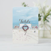 Beach Wedding, Floral Arbor Table Kaart (Staand voorkant)