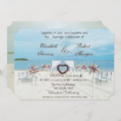 Beach Wedding Floral Arbor uitnodiging (Voorkant / Achterkant)