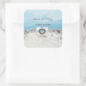 Beach Wedding Floral Arbor Vierkante Sticker (Tas)