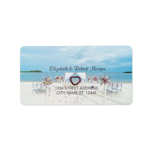 Beach Wedding Floral Arbor Wedding Label (Voorkant)