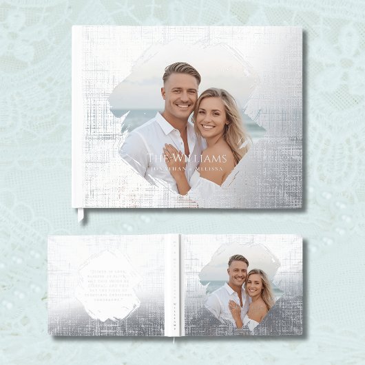 Beach Wedding Foil Guestbook Elegant Guest Books