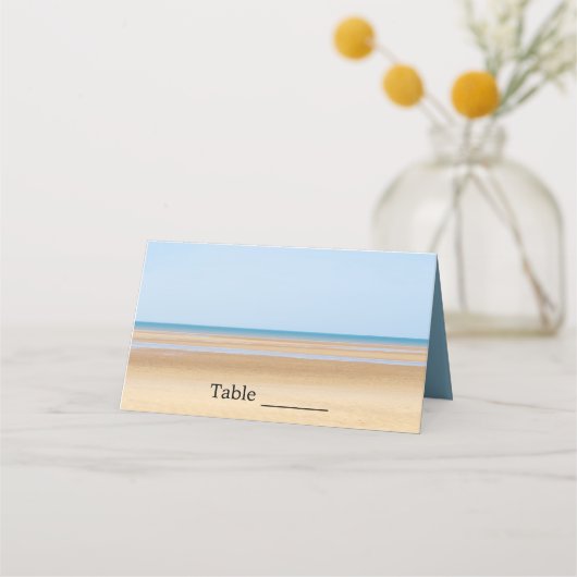 Beach Wedding Folded Place Cards (Voorkant)