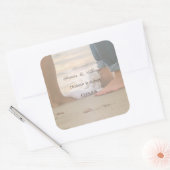 Beach Wedding, Foots Vierkante Sticker (Envelop)